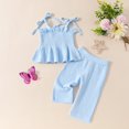 thumbnail image 2 of XZNPDUCQ Toddler Girls Golf Outfit Short Sleeve T Shirts Top and Elastic Shorts Set 2Pcs e SummerGirls Summer 2Pcs T Shorts Set Dailywear Blue，6-9 Months, 2 of 8