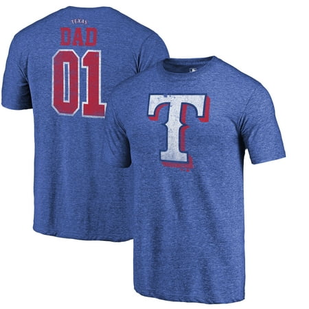 Texas Rangers Fanatics Branded 2019 Father's Day Greatest Dad Tri-Blend T-Shirt -