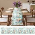thumbnail image 4 of Summer Marine Life Coral Starfish Table Runner 13x70in Non-Slip Cotton Linen Table Runners, Sea Shell Teal Buffalo Dresser Scarves TableRunner for Dinner Kitchen Dining Wedding Party, 4 of 9