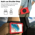 thumbnail image 3 of Decase Kids Friendly Tablet Shell for Samsung Galaxy Tab A8 10.5 inch 2022 Model SM-X200/X205/X207,Rugged Shockproof Hybrid Armor Cover With Shoulder Strap / 360° Rotating Kickstand, Red, 3 of 9