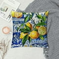 thumbnail image 2 of Mediterranean Lemon On Blue Ceramic Tiles Throw Pillow Cover Cozy Square Throw Pillowcases Home Decorative for Bed Couch Sofa Living Room Cushion Cover  One Size, 2 of 5