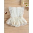 thumbnail image 3 of Bagilaanoe Newborn Baby Girl Rompers Dress Floral Lace Fly Sleeve Bodysuits 3M 6M 12M 18M Infant Casual One Piece Short Jumpsuit Skirt, 3 of 9