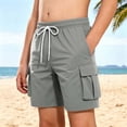 thumbnail image 2 of Jinhomg Boys' Quick Dry Cargo Shorts Kids Elastic Waist Athletic Shorts with Multi-Pockets Lightweight Hiking Summer Beach Shorts 5-13Y, 2 of 7