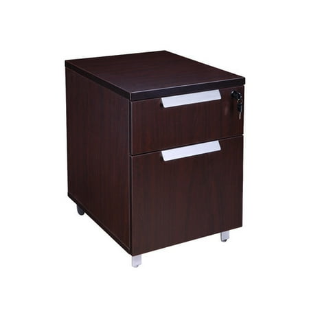Boss Office Products Modular Laminate 2-Drawer Mobile Vertical Filing Cabinet