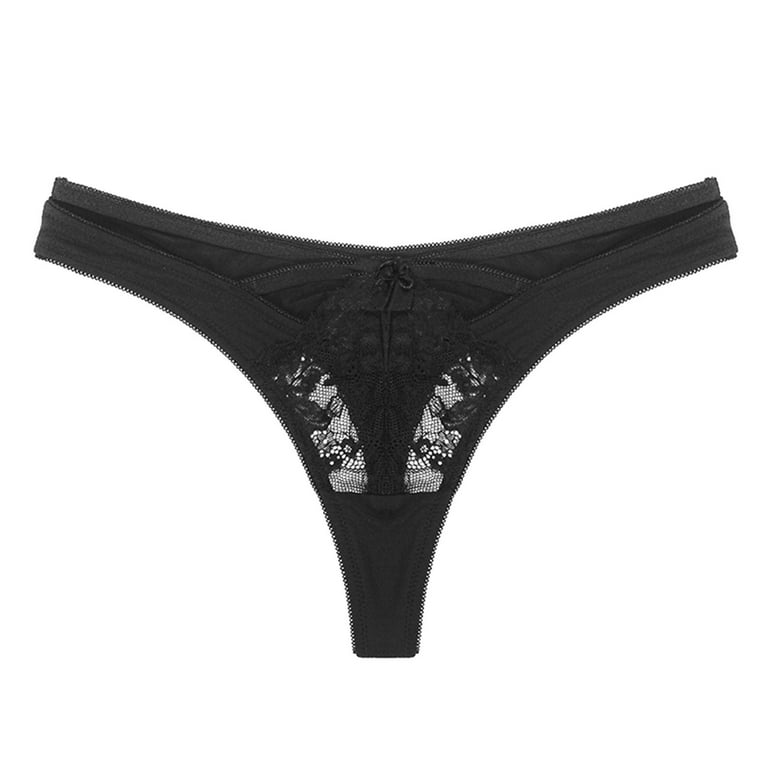 Women's Sexy Hollow Translucent Lace Mesh Underwear Low Waist Seamless  Simple Fashion Triangle Underwear Wedgie Leggings Black : :  Fashion