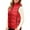 Red, variant on Women's Plus Size Sleeveless Down Vest with Stand Collar, Black, Size XXL