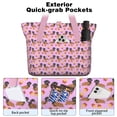 thumbnail image 2 of Tote Bag for Women - Pink Dachshund Chips Shoulder Bag - Large Utility Work Duffle Bag with Zipper Handbag for Travel, Work, Sprots, 2 of 5