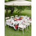thumbnail image 3 of Outdoor Tablecloth with Umbrella Hole and Zipper, Christmas Poinsettia Rectangle Table Cloth 60x102 Inch Waterproof Tablecloth, Xmas Pine Fruit Berry Red Floral Picnic Table Cover for Patio Camping, 3 of 7