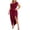 Red, variant on YuXingFu Plus Size Summer Beach Dresses Mid-Length Square Neckline Plus Size Womens Dress Short Sleeve for Beach Casual Summer Army Green L