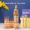 thumbnail image 3 of Kit de maquetas de madera Rowood Big Ben con rompecabezas 3D para adultos, 3 of 9