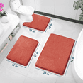 thumbnail image 2 of ComfiTime 3 Piece Bathroom Rugs Set – Thick Memory Foam, Non-Slip Bath Mat, Soft Plush Velvet Top, Ultra Absorbent, Small, Large & Long Rugs for Bathroom Floor with Contour Rug, Coral, 2 of 12