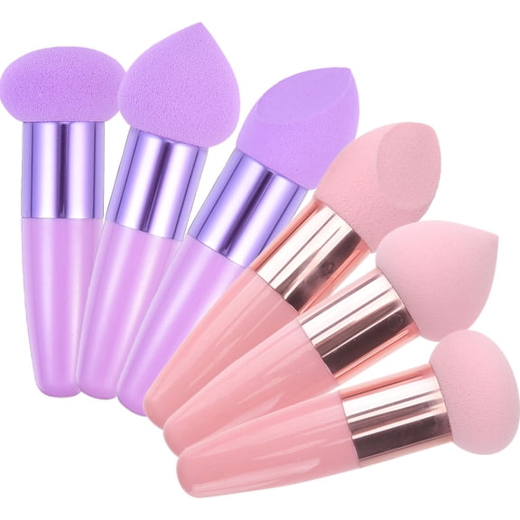 LEORX 6Pcs Mushroom Shape Latex Blending Sponges for Makeup with Dual Use Washable Beauty Puff Back to School