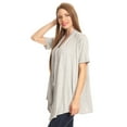 thumbnail image 2 of Women's Jersey Short Sleeve Solid Open Front Draped Casual Work Office Wear Cardigan MADE IN USA (S-3XL), 2 of 5