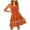 Orange, variant on Fesfesfes Spring Dresses for Women Vintage Floral Printed Boho Mini Dress Lace Up Straps Knee Length Sun Dress Chest Pleated Tube Top Casual Dress