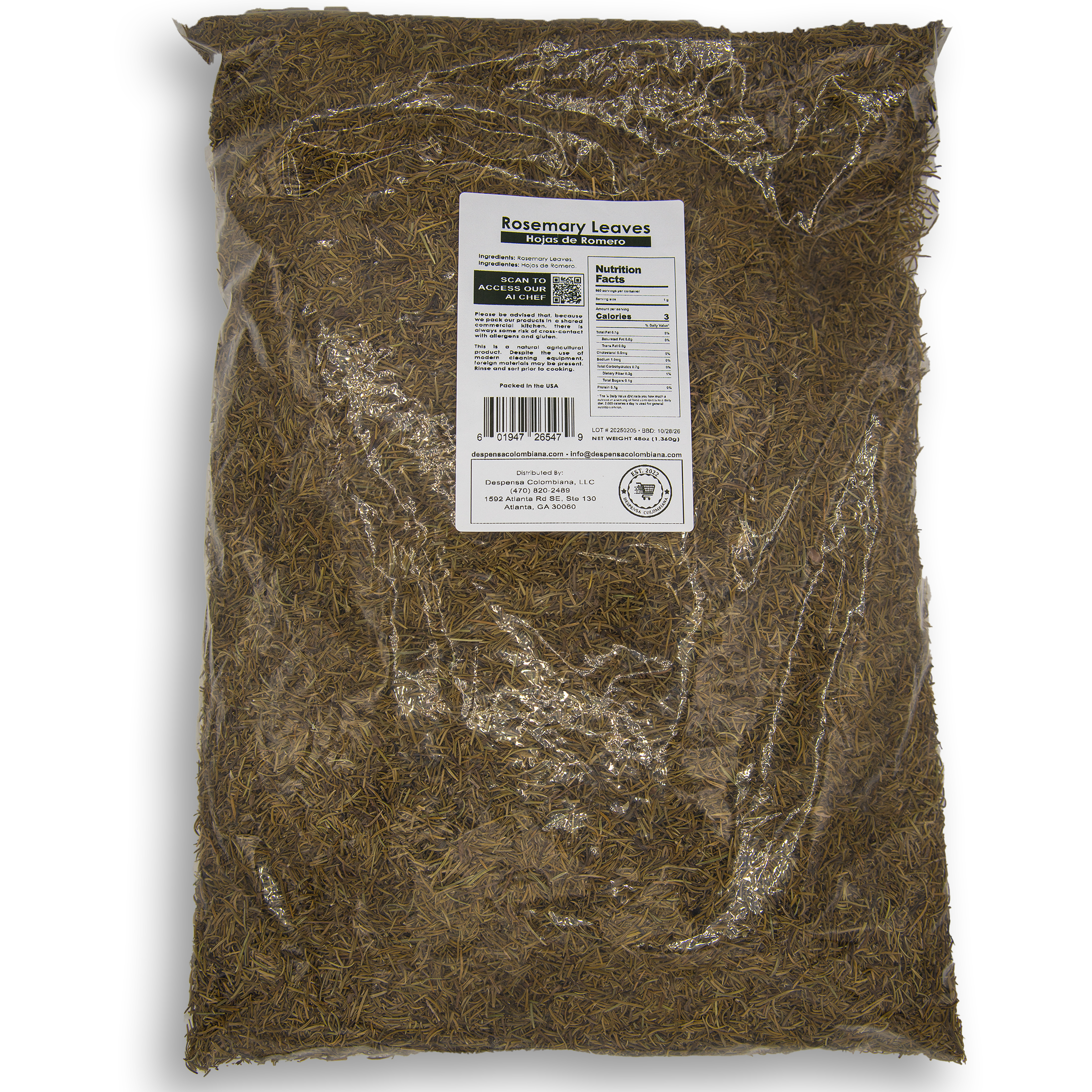 Despensa Colombiana, Rosemary Leaves, 48.00 oz, 1 Bag of Rosemary Leaves