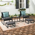 thumbnail image 5 of Orange-Casual 5-Piece Outdoor Furniture Set, Patio Steel Wicker Conversation Set, with Ottomans & Soft Washable Cushions, Grey, 5 of 10