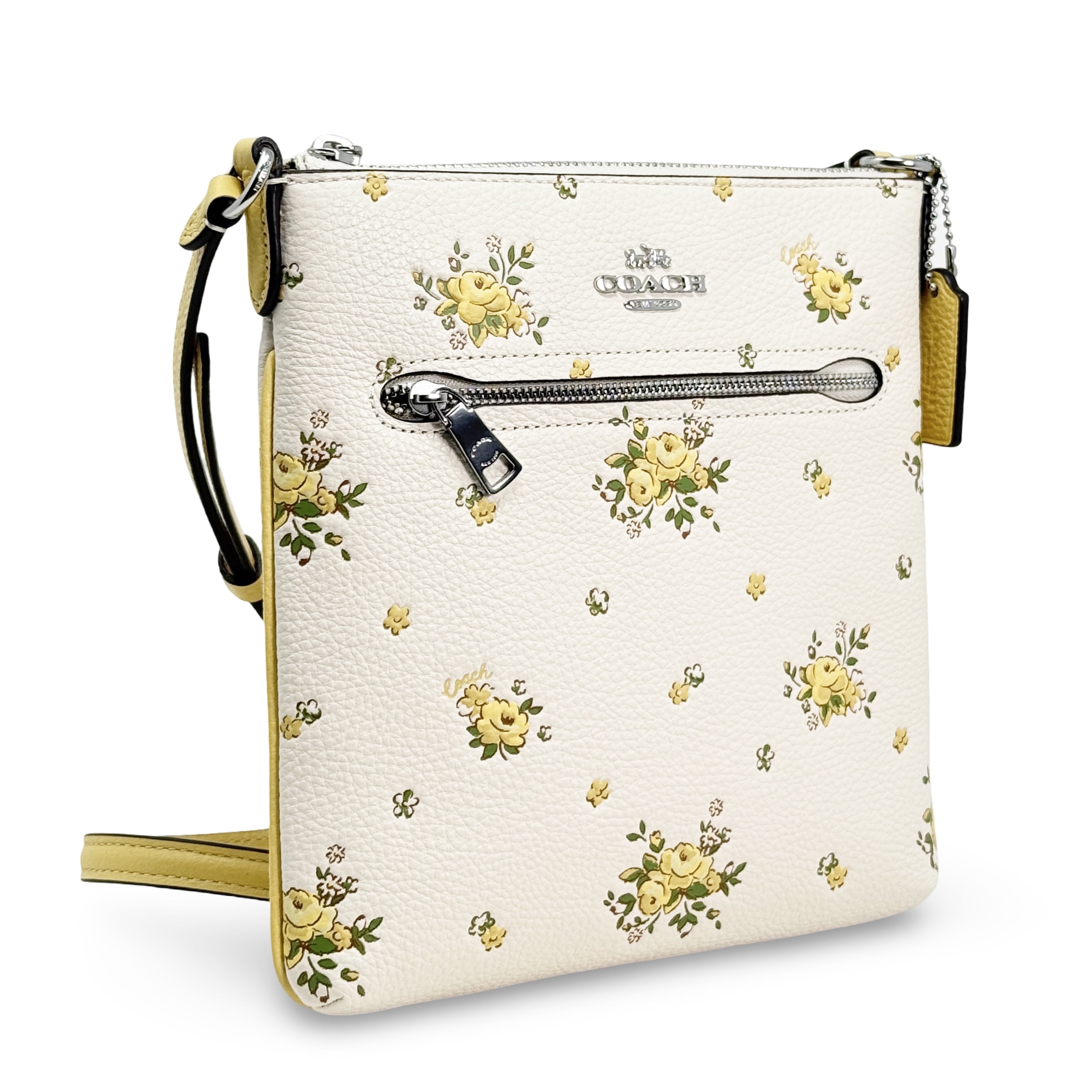 coach パンダデザイン ショルダーウォレット Coach Women's Mini Rowan Top Zip File Crossbody Bag with Floral