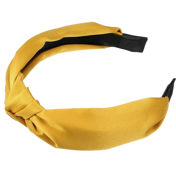 Vocoste Silk Knotted Headband Hairband for Women Yellow 1.2 Inch Wide 1 Pcs