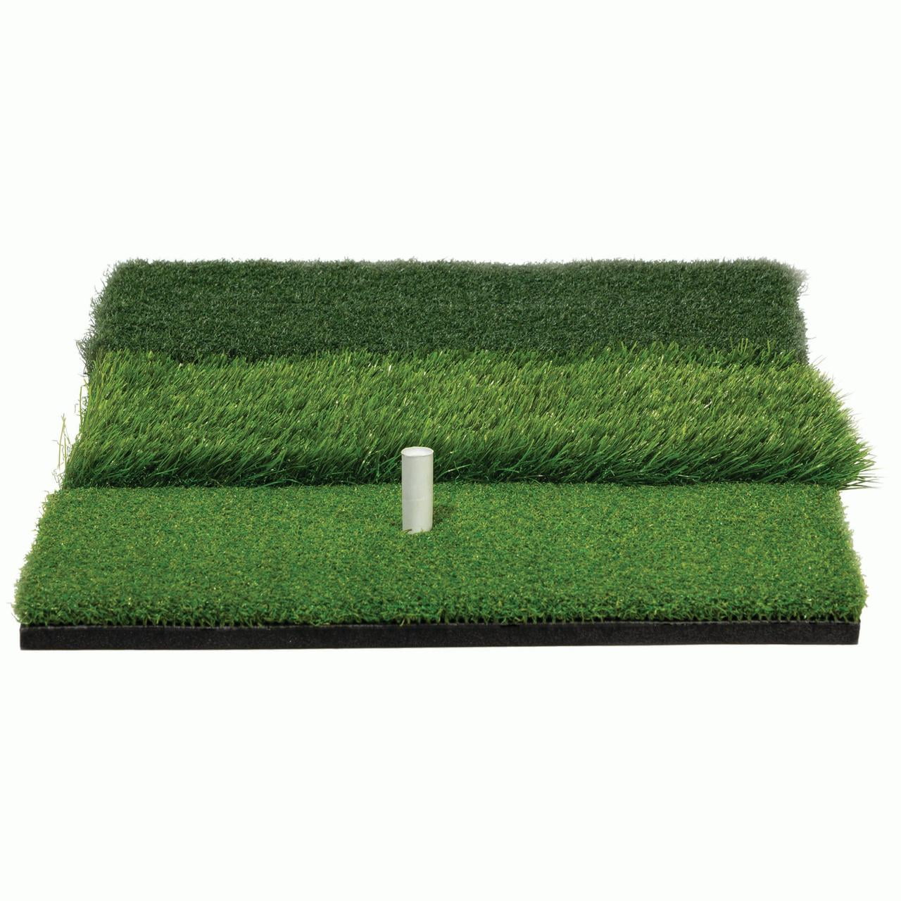 Franklin Sports Tri-Level Golf Hitting Mat with Rubber Tee - Practice Aid Golf