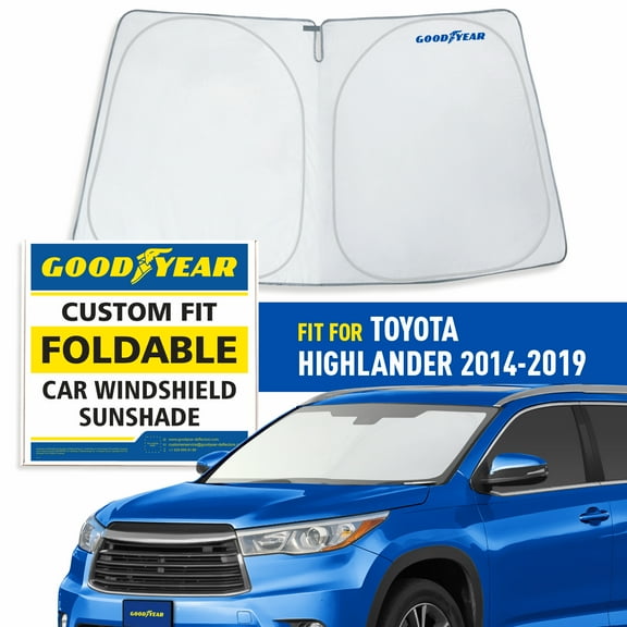 Goodyear Foldable Windshield SunShade for Toyota Highlander 2014-2019, SUV car accessories, Sunshade Cover, Sun Shade Car Windshield, Window Sun Blocker - GY008331