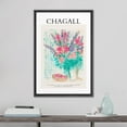thumbnail image 2 of PixonSign Framed Canvas Print Wall Art Chagall Watercolor Neon Pastel Flower Bouquet Classic Vintage Illustrations Fine Art Decorative Multicolor for Living Room, Bedroom, Office - 16"x24" BLACK, 2 of 5