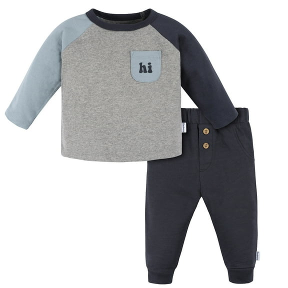 Gerber Toddler Boy Top and Jogger Outfit Set, 2-Piece, Sizes 0/3 Months - 24 Months