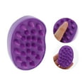 thumbnail image 4 of Unique Bargains 1 Pc Bean Shape Hair Shampoo Brush for Head Massage 3.7"x2.56"x2.68" Deep Purple, 4 of 6