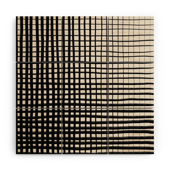 Society6 Alisa Galitsyna Hand Drawn Grid Wood Wall Mural 3' x 3'