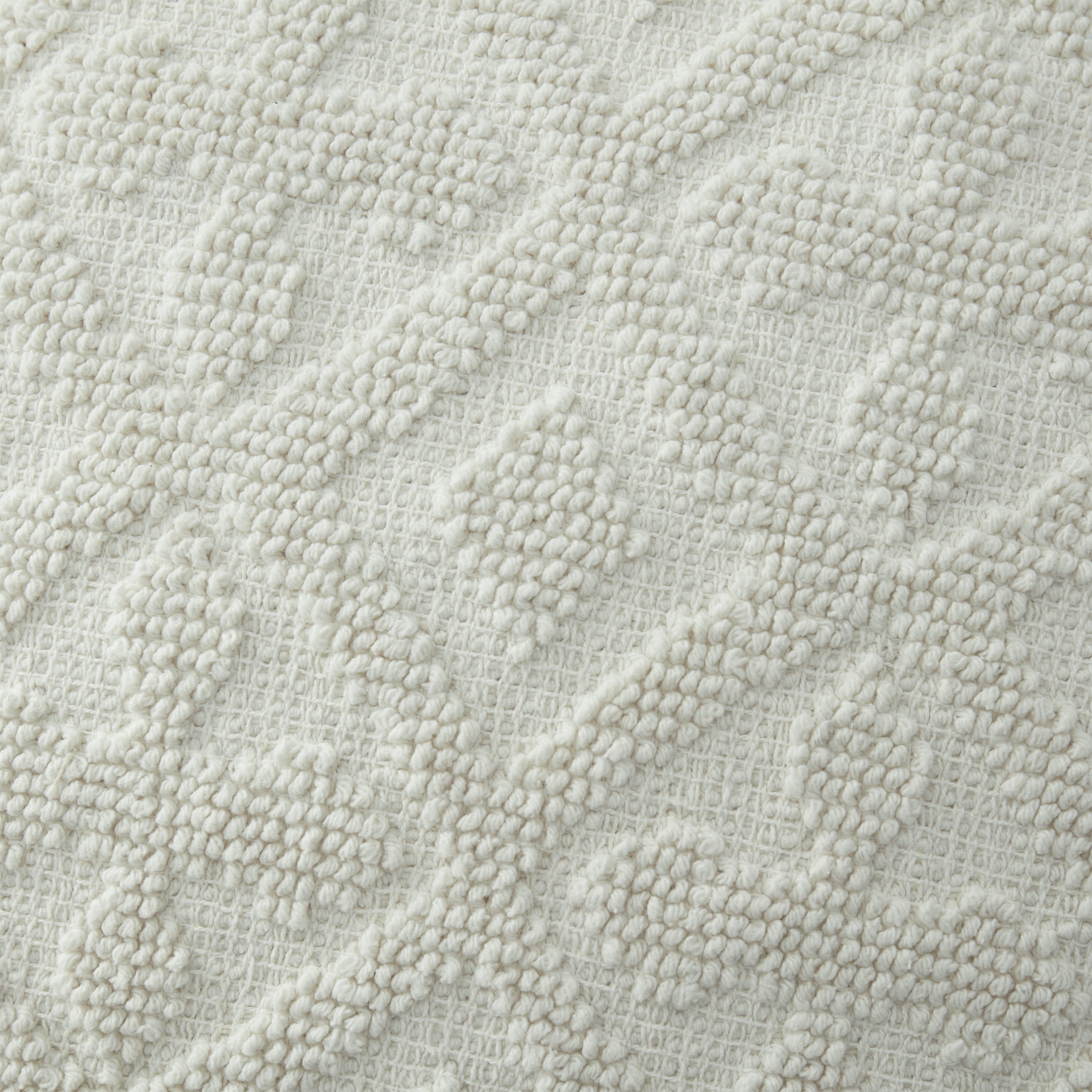(2 pack) My Texas House Sutton Cotton Tufted Throw Pillow, 20"x20", Coconut Milk