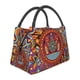 thumbnail image 3 of Bolsa de almuerzo con aislamiento térmico huichol mexicano para mujer, bolsa de almuerzo portátil para picnic al aire libre, caja de comida multifunción, 3 of 5