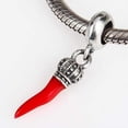 thumbnail image 3 of ORUYROP Italian Red Horn Charm Authentic 925 Sterling Silver Crown Bead, 3 of 4