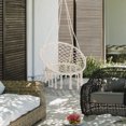 thumbnail image 2 of Outsunny Patio Hammock Chair, Hanging Rope Hammock Swing, Cream White, 2 of 10