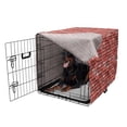 thumbnail image 5 of Brick Dog Crate Cover, Cartoon Style Blocks Rectangular Street Wall Rustic Art, Easy to Use Pet Kennel Cover Small Dogs Puppies Kittens, 7 Sizes, Coral Multicolor, by Ambesonne, 5 of 6