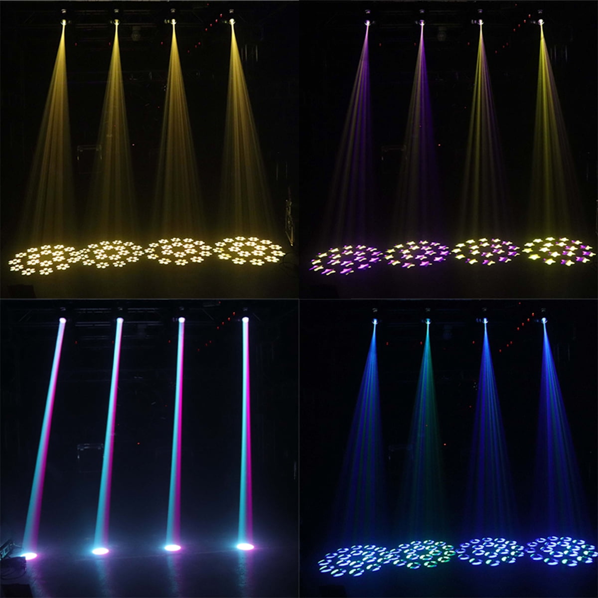 2Pcs Mini 150W LED Moving Head Light with 18 Rotating Prisms, Dj Dmx Stage Light Effect Disco Bar Wedding Club