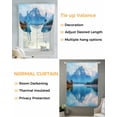 thumbnail image 3 of Blue Mountain Tie Up Curtains for Window, Thermal Insulated Balloon Shade Adjustable Rod Pocket Curtains Valance Panels for Kitchen Bathroom Cafe 42 x 54 Forest Modern Art Pastoral, 3 of 6