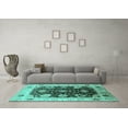 thumbnail image 3 of Ahgly Company Indoor Rectangle Oriental Turquoise Blue Industrial Area Rugs, 5' x 8', 3 of 4
