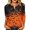Orange, variant on Sheghy Ladies Lightweight Linen Halloween Crew Neck Three Quarter Sleeve Top Orange S