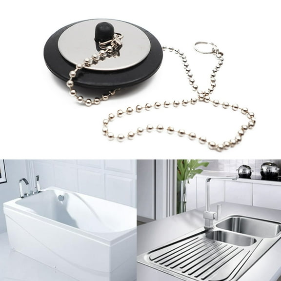 Necvior Sink Strainer & Stopper Kitchen Sink Drain Plug Sink Basket with Metal Center Knob and Rubber Stopper