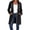 Black, variant on Women Long Vertical Ribbed Knit Hooded Sevevn Cardigan Full Zip Drawstring Dual Side Pockets Long Sleeve Casual Outer Coat For Spring Fall