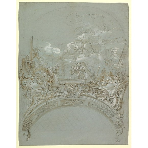 Ceiling Design with the Presentation in the Temple Poster Print by Gregorio de Ferrari (Italian, Porto Maurizio 1647 �1726 Genoa) (18 x 24)