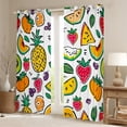 thumbnail image 2 of Manfei Cartoon Pineapple Curtains Pack of 2 (42x84 Each) for Teen, Red Strawberry Grapes Curtains Blackout, Topic Fruit Print Bedroom Curtains, Window Curtains Bedroom Decor, 2 of 6