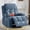 Blue, variant on YIORTWO Swivel Rocker Recliner Chair with Massage and Heat, Manual Reclining Sofa with USB Charging Port & 2 Cup Holders, 350 lbs Capacity, Gray