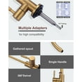thumbnail image 3 of Wowow Kitchen Faucet and Water Filter Faucet Combo, WOWOW Stainless Steel Kitchen Sink Faucet with Drinking Water Faucet for Reverse Osmosis or Water Filtration System, Brushed Gold, 3 of 5