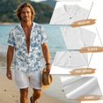 thumbnail image 6 of FOR U DESIGNS Palm Tree Toile De Jouy Print Matchable Couple Clothes Hawaiian Linen-Style Casual Button Up Shirt for Him and Flowy Sleeveless Sundress for Her with Pocket, 6 of 7