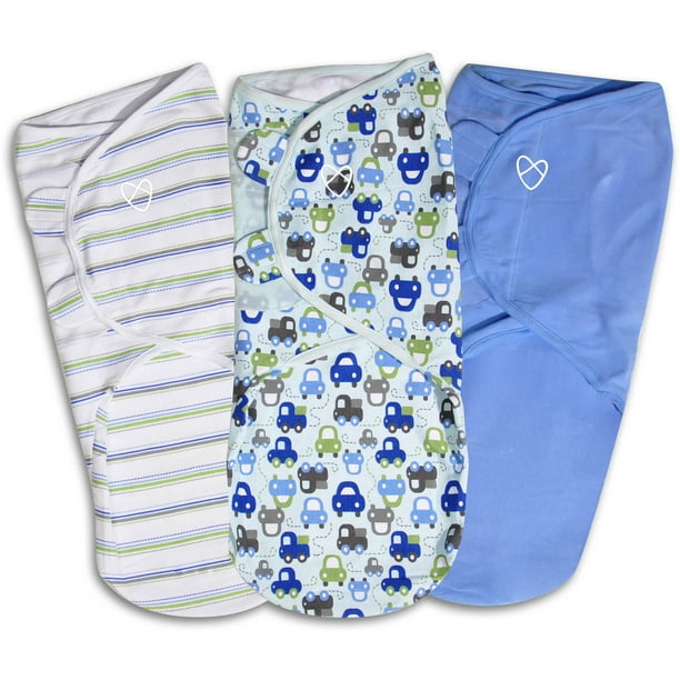 SwaddleMe Original Swaddle, 3Pack, Graphic Car, Large