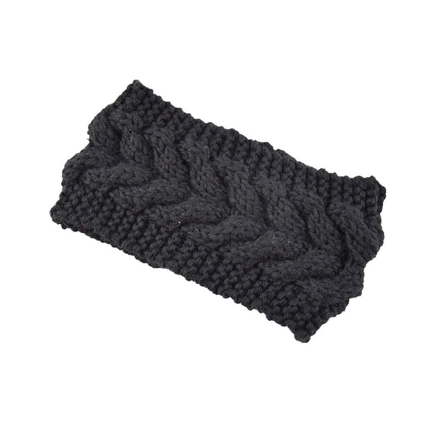 Bandeau d'Hiver pour Femmes Élasticité Accessoires pour Cheveux Protecteurs Chauds Chunky Cache-Oreilles Style Simple Accessoires pour Cheveux pour Femmes Noir
