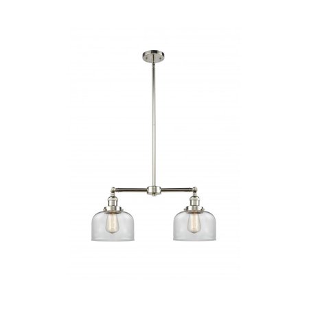 

Polished Nickel Tone Chandeliers 21 Wide Clear Glass Steel/Cast Brass/Glass Medium Base LED 2 Light Fixture