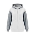 thumbnail image 4 of NominalSnug Womens Plus Size Light Fleece Lined Hooded Jacket Long Sleeve Full Zip Color Block Casual Outerwear With Pockets, 4 of 6