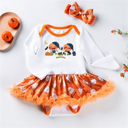 

BTJX Baby Girls Festival Autumn Patchwork Long Sleeve Dress Romper Clothes