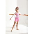 thumbnail image 4 of Valcatch Kid Girls Gymnastics Leotards Set Long Sleeve Sparkly Dance Biketards with Shorts Ballet Outfit for 5-12 Years, 4 of 9
